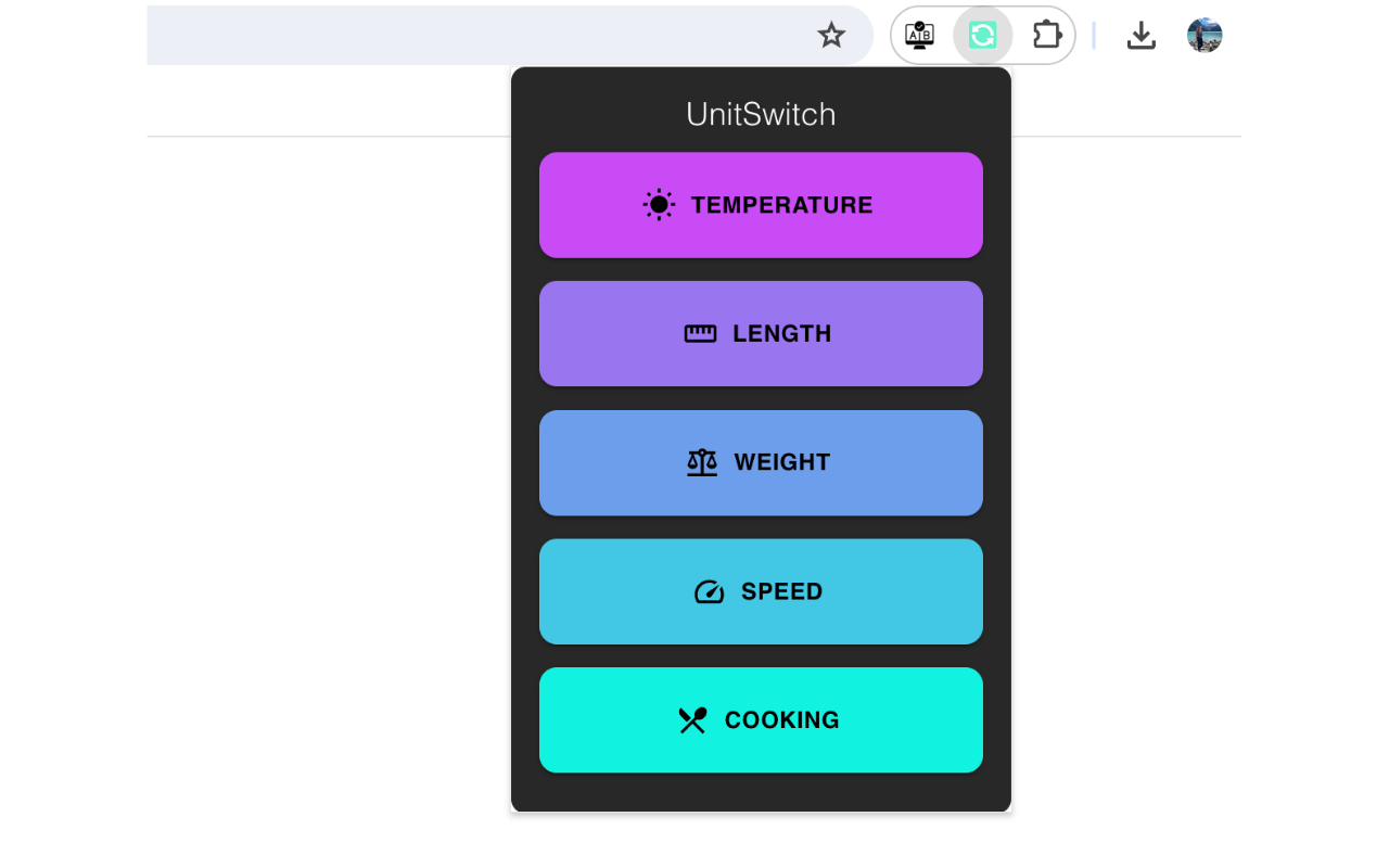 UnitSwitch chrome谷歌浏览器插件_扩展第1张截图