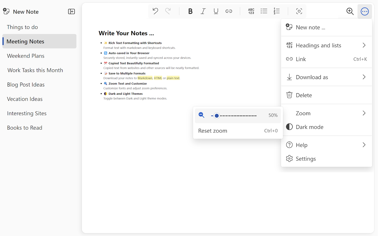 Notebook - Quick and Simple Notes chrome谷歌浏览器插件_扩展第4张截图