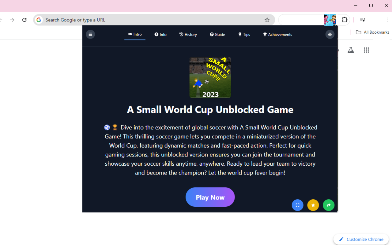 A Small World Cup Unblocked Game chrome谷歌浏览器插件_扩展第1张截图