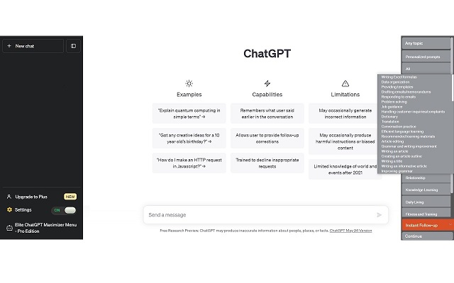 Elite ChatGPT Maximizer-Boost Your Efficiency chrome谷歌浏览器插件_扩展第2张截图