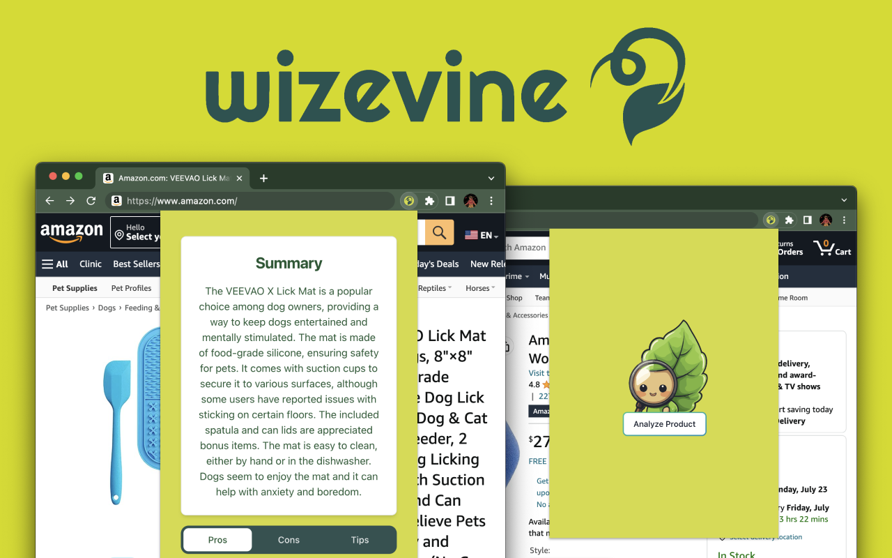 wizevine: AI Summary for Amazon Reviews chrome谷歌浏览器插件_扩展第1张截图