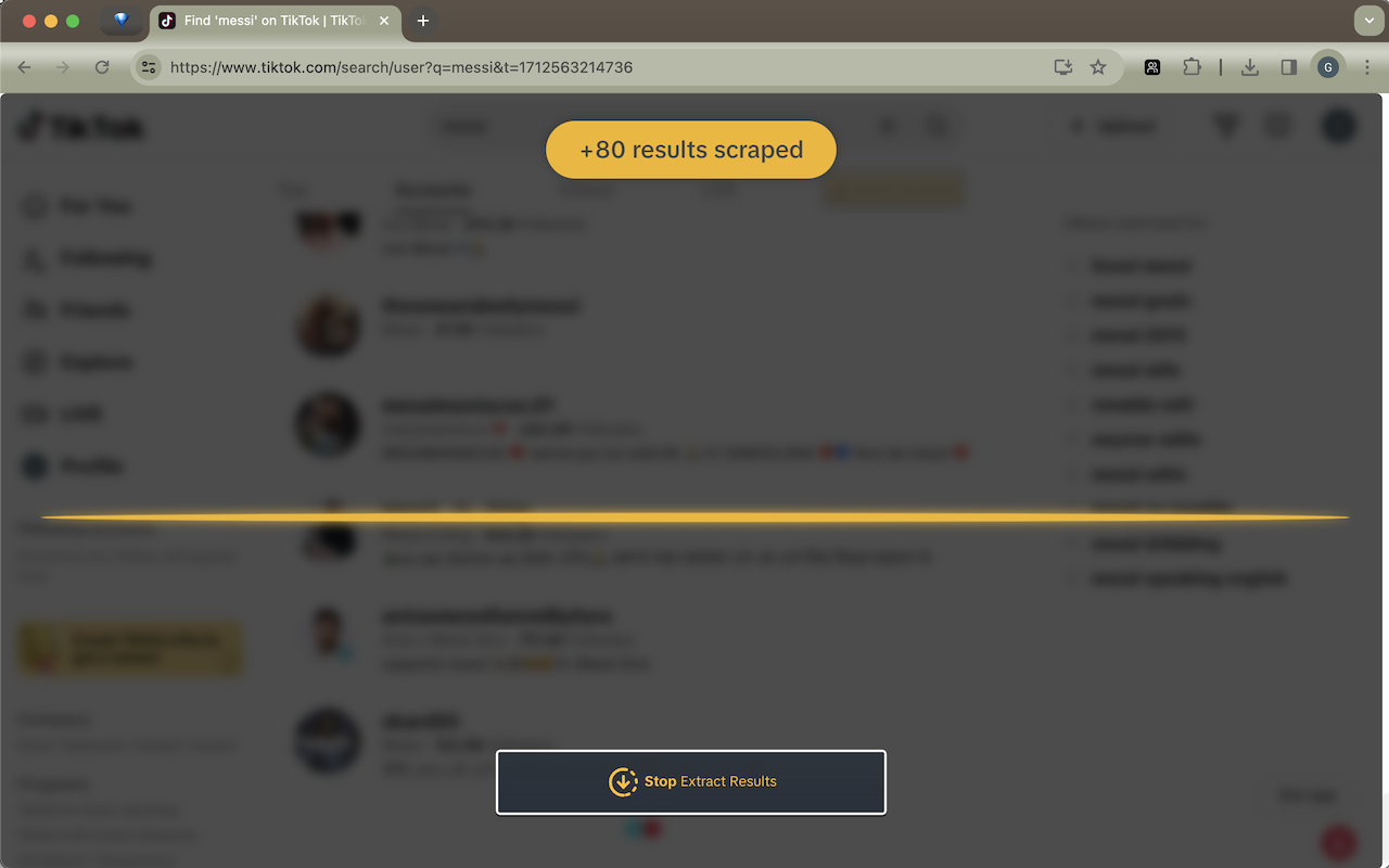 TikTok 帐户提取器 chrome谷歌浏览器插件_扩展第2张截图