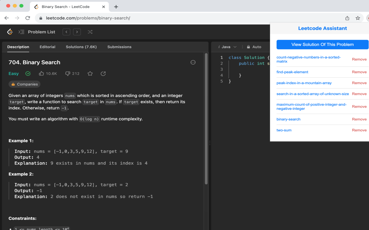 Leetcode Assistant chrome谷歌浏览器插件_扩展第1张截图