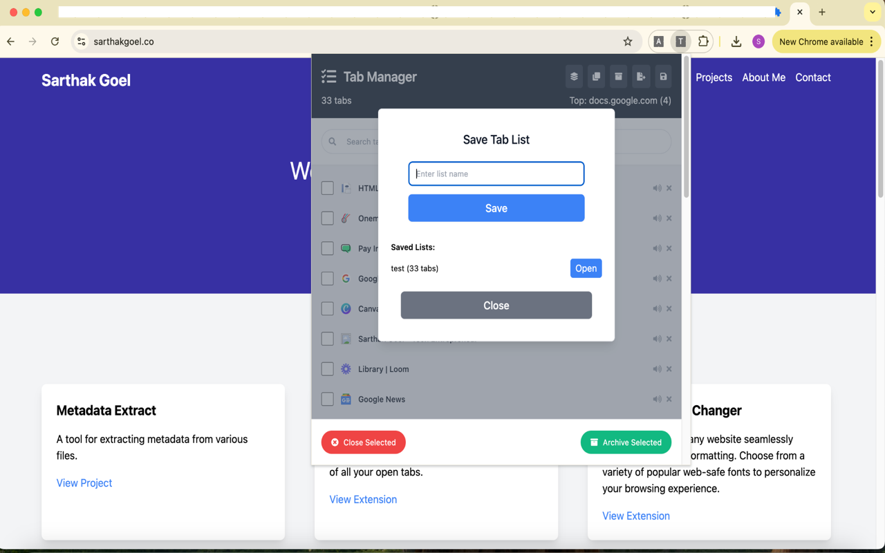 Tab Manager chrome谷歌浏览器插件_扩展第2张截图