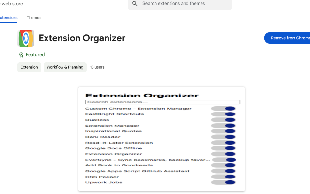 Extension Organizer chrome谷歌浏览器插件_扩展第3张截图