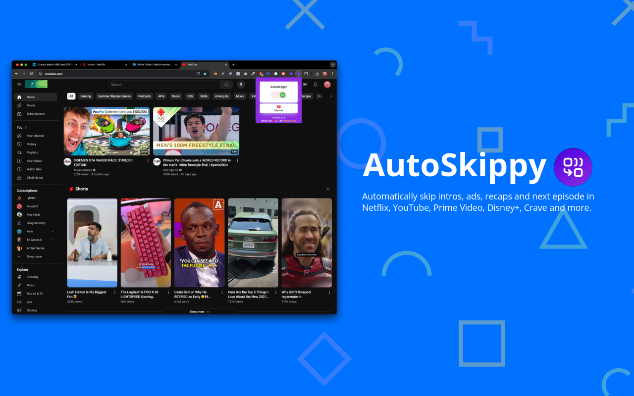 AutoSkippy | Skip Intros, Ads, Recaps & Next Episode chrome谷歌浏览器插件_扩展第4张截图