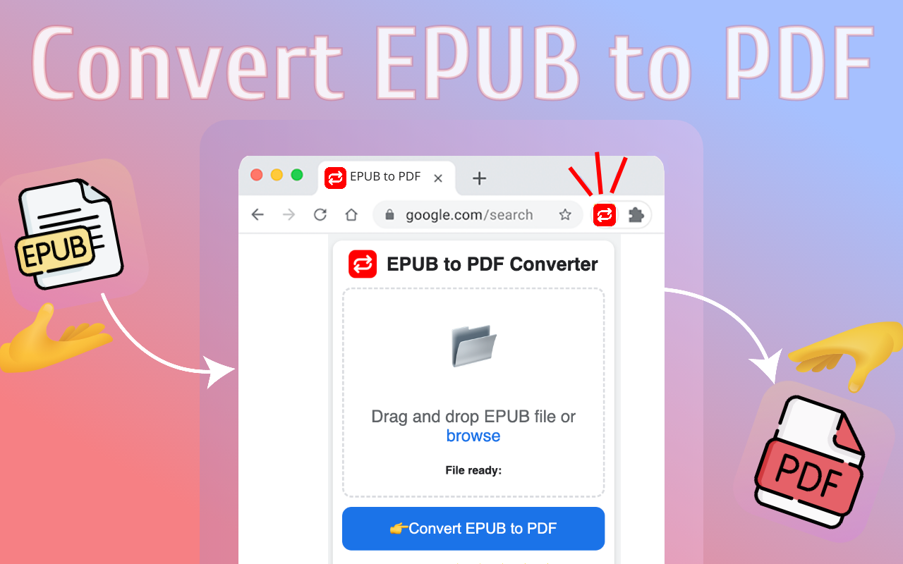 EPUB to PDF | 将 EPUB 转换为 PDF chrome谷歌浏览器插件_扩展第1张截图