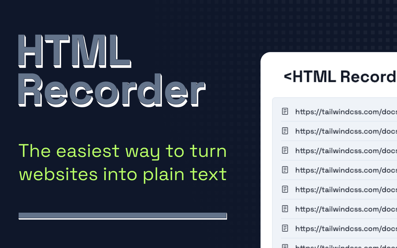 HTML Recorder chrome谷歌浏览器插件_扩展第2张截图