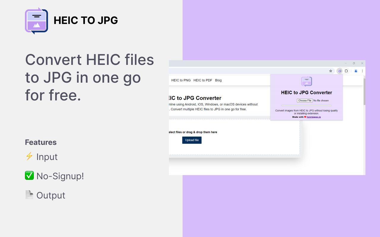 HEIC to JPG Converter chrome谷歌浏览器插件_扩展第1张截图