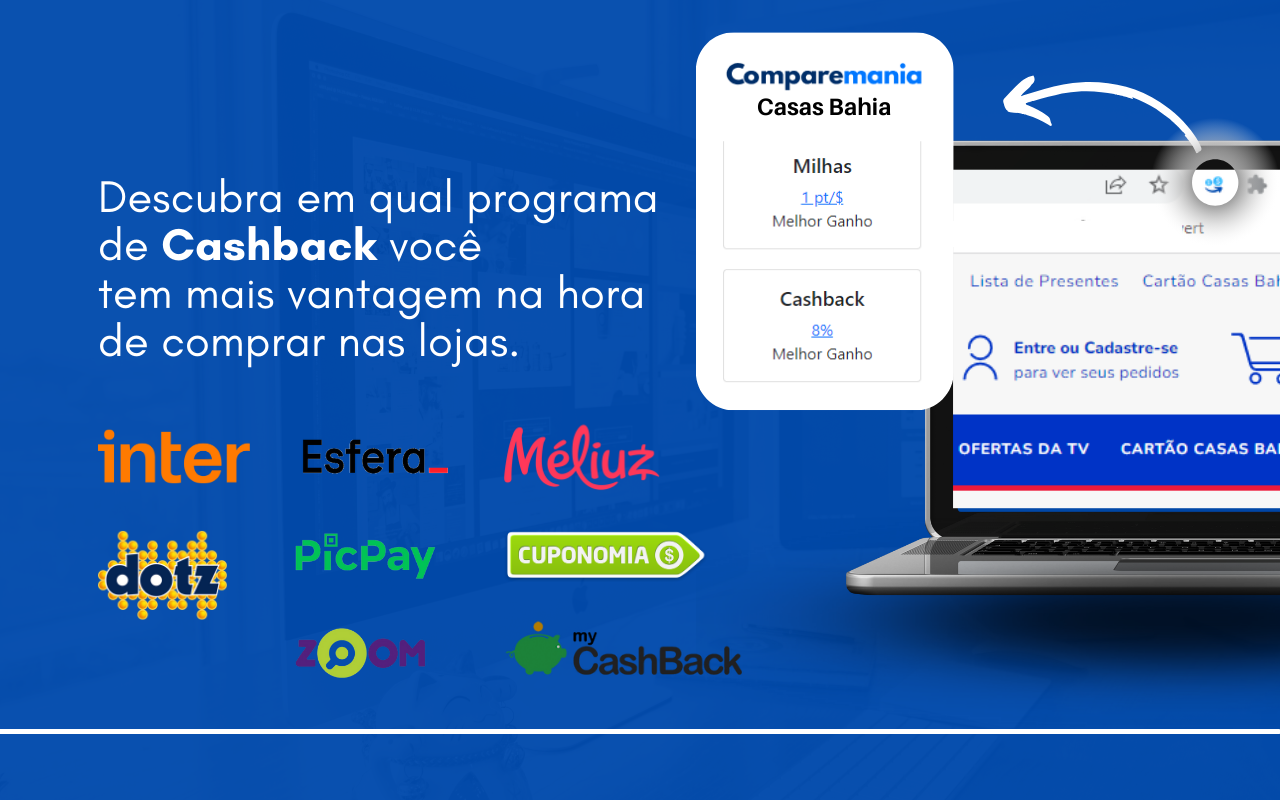 Comparemania - Cashback, Pontos e Milhas chrome谷歌浏览器插件_扩展第2张截图