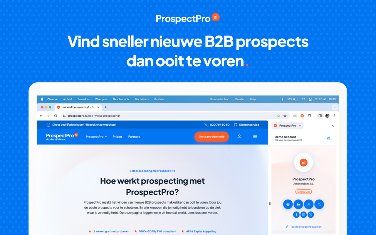 ProspectPro - B2B prospecting (NL) chrome谷歌浏览器插件_扩展第1张截图