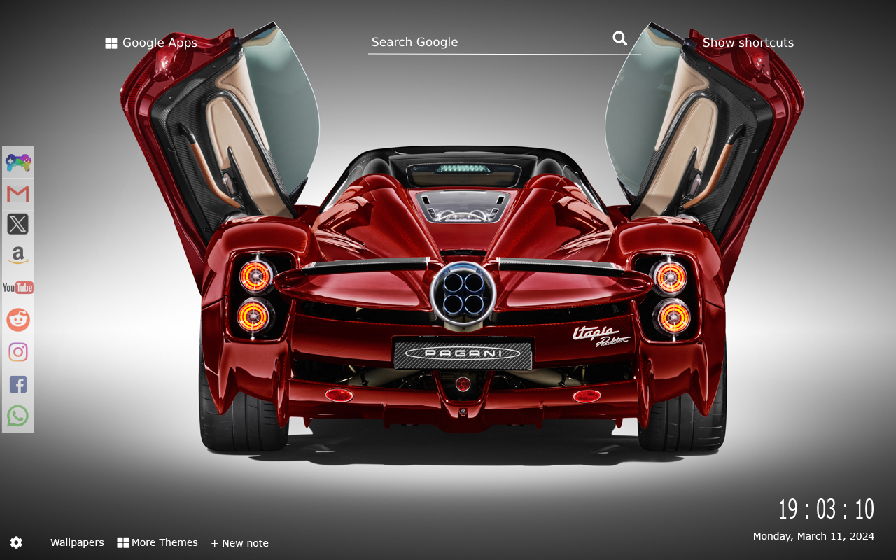 Pagani Utopia Roadster Wallpapers New Tab by Gameograf chrome谷歌浏览器插件_扩展第3张截图