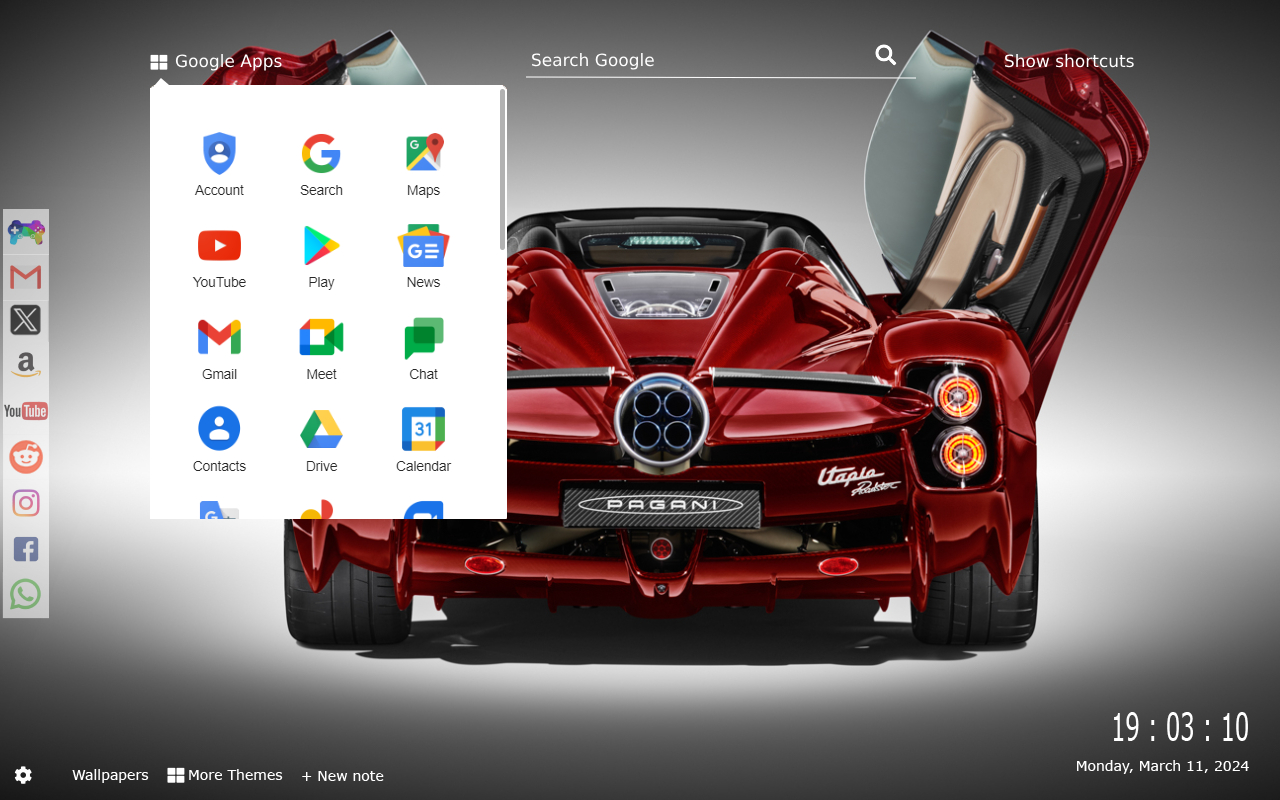 Pagani Utopia Roadster Wallpapers New Tab by Gameograf chrome谷歌浏览器插件_扩展第4张截图