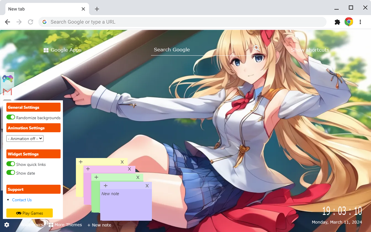 Gameograf Unique Anime Girls Wallpaper chrome谷歌浏览器插件_扩展第2张截图
