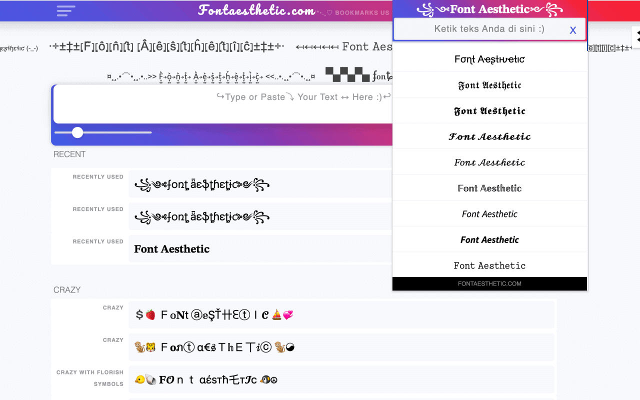 Font Aesthetic chrome谷歌浏览器插件_扩展第1张截图