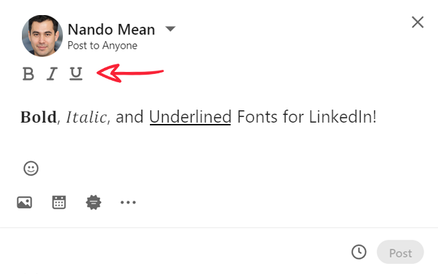 LinkedIn Post - Bold, Italic, and Underline chrome谷歌浏览器插件_扩展第1张截图
