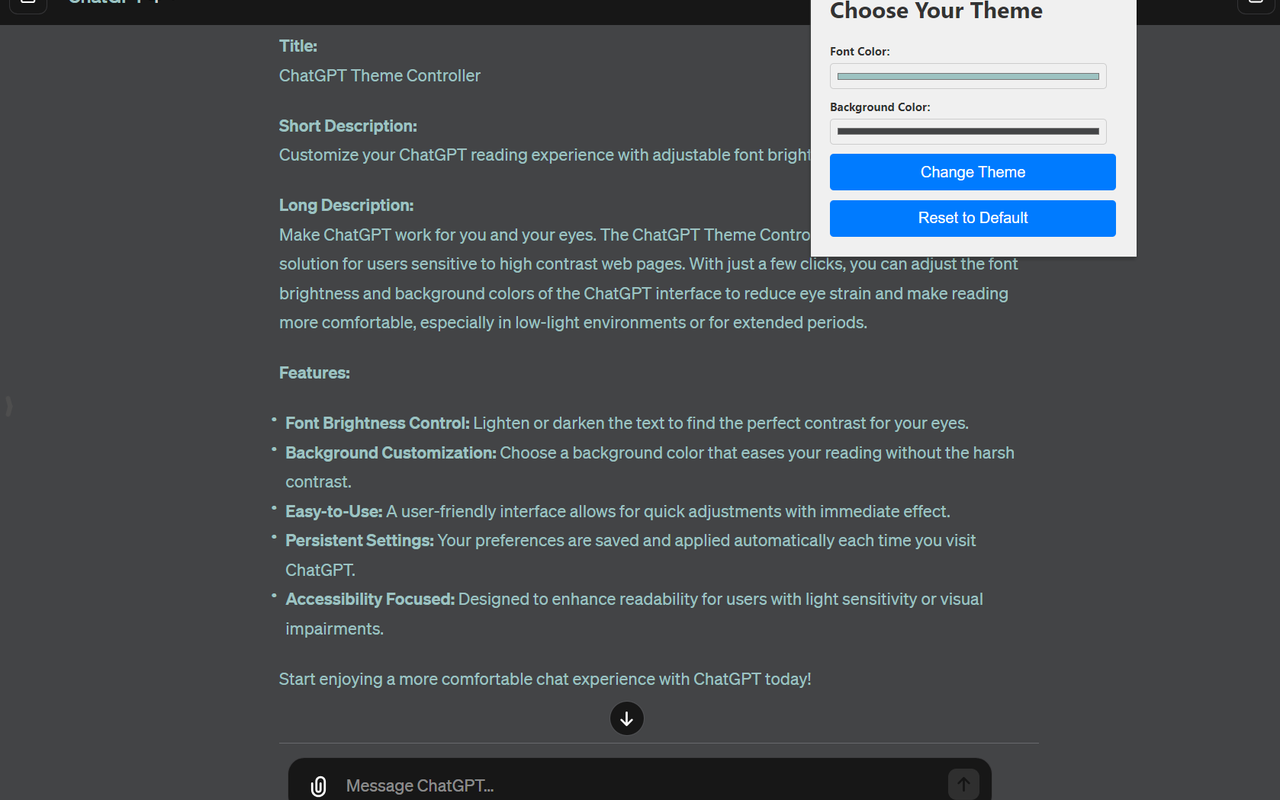 ChatGPT Theme Changer chrome谷歌浏览器插件_扩展第1张截图