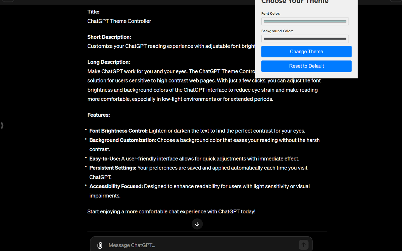 ChatGPT Theme Changer chrome谷歌浏览器插件_扩展第3张截图