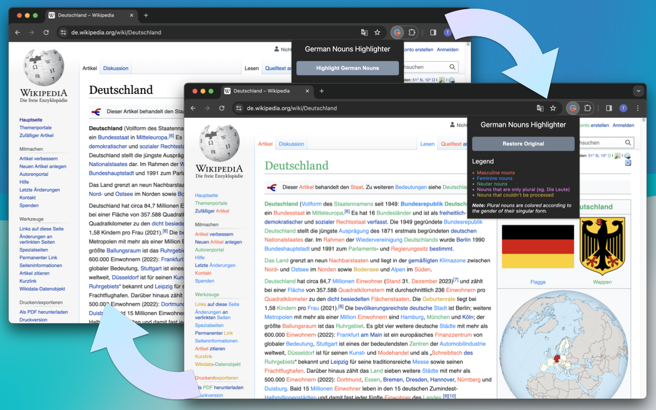 German Nouns Highlighter chrome谷歌浏览器插件_扩展第1张截图