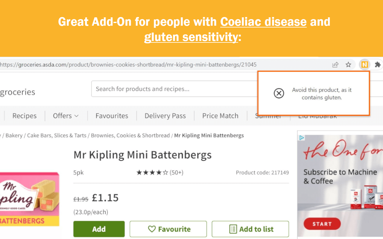 Gluten-Free Detector (UK) chrome谷歌浏览器插件_扩展第2张截图