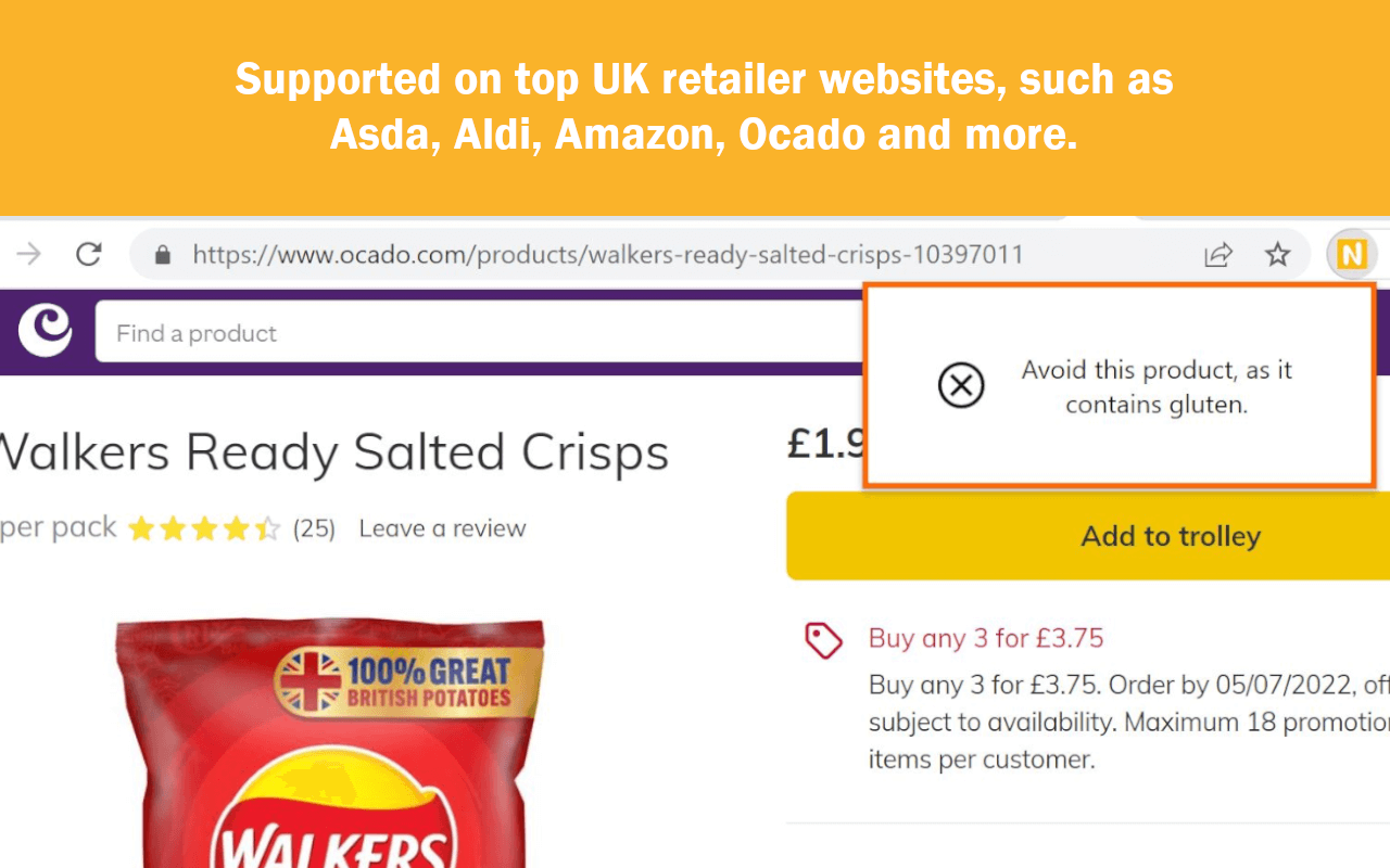 Gluten-Free Detector (UK) chrome谷歌浏览器插件_扩展第4张截图