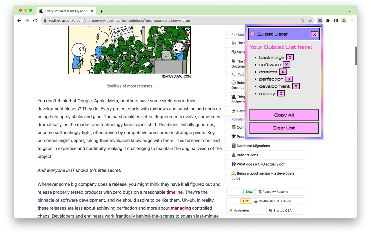 Quizlet Lister chrome谷歌浏览器插件_扩展第1张截图