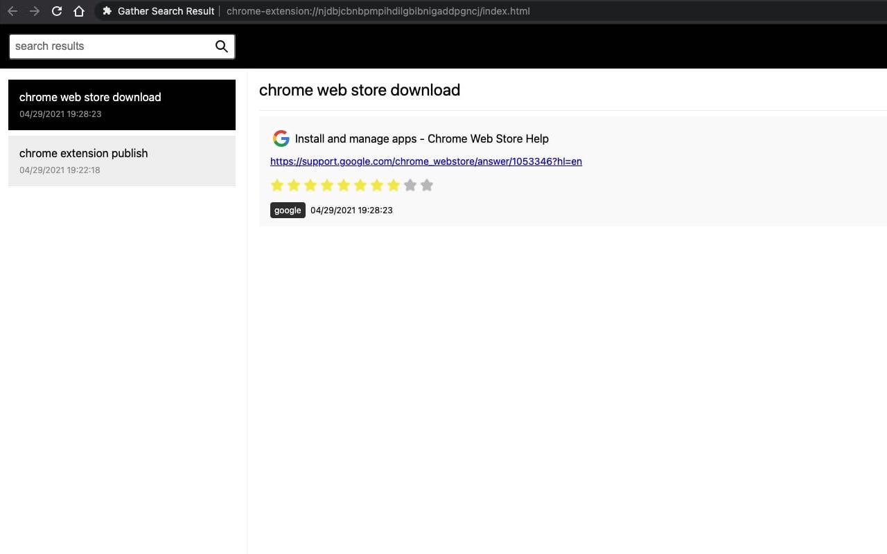 Gather Search Result chrome谷歌浏览器插件_扩展第3张截图