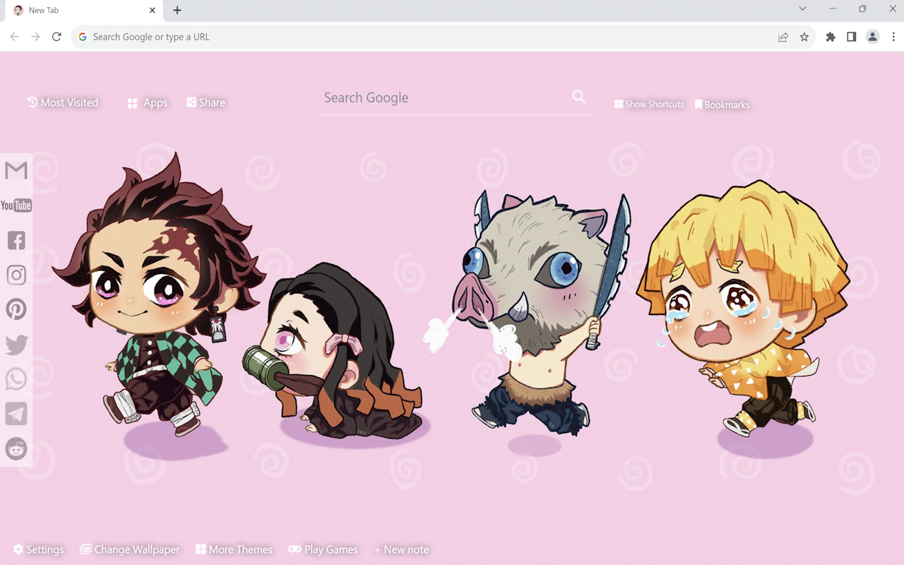 Demon Slayer Chibi Wallpaper New Tab chrome谷歌浏览器插件_扩展第1张截图