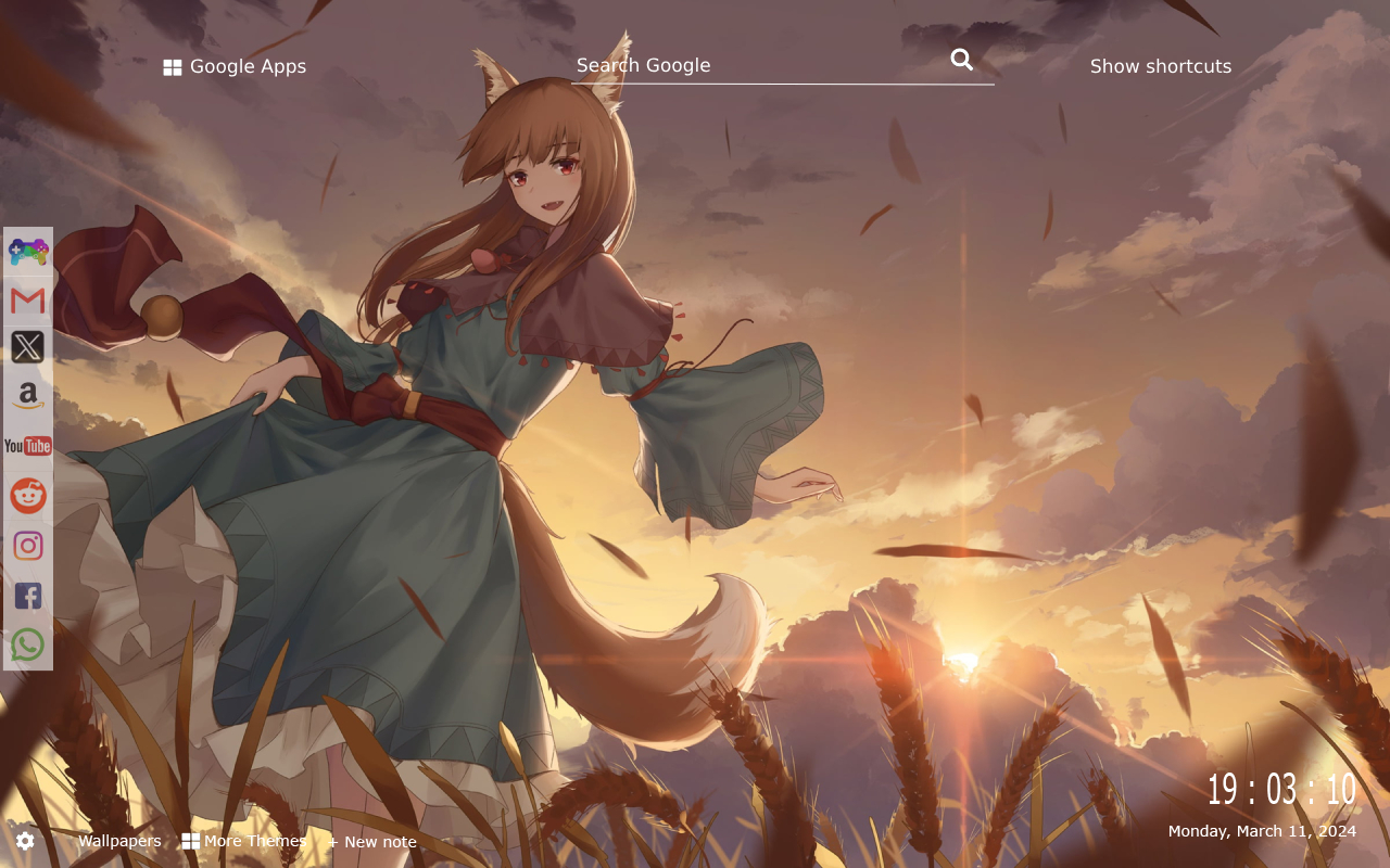 Holo (Spice & Wolf) Wallpapers New Tab by Gameograf chrome谷歌浏览器插件_扩展第1张截图