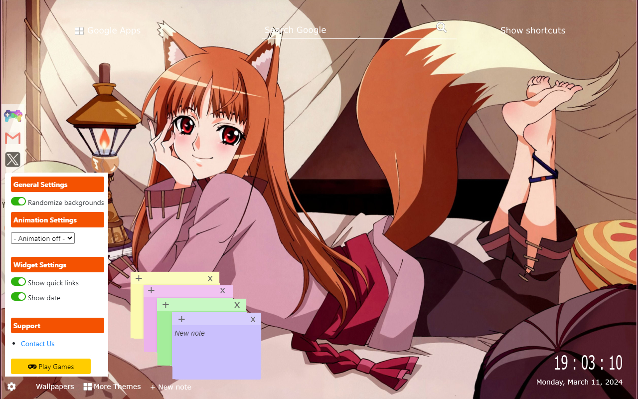 Holo (Spice & Wolf) Wallpapers New Tab by Gameograf chrome谷歌浏览器插件_扩展第4张截图