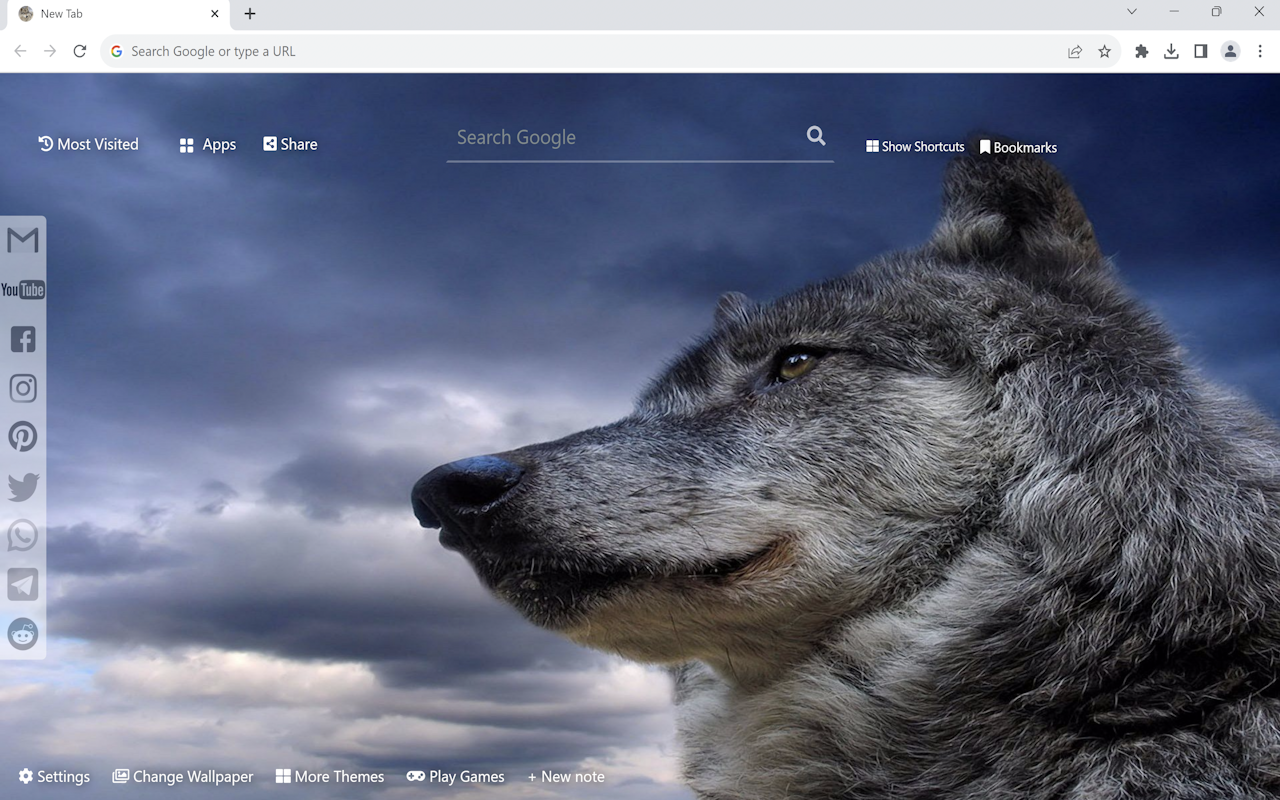 Wolf Wallpaper New Tab chrome谷歌浏览器插件_扩展第1张截图