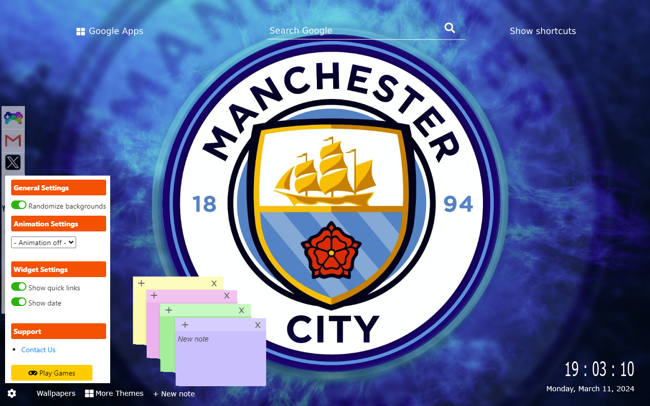 Manchester City Wallpapers chrome谷歌浏览器插件_扩展第1张截图