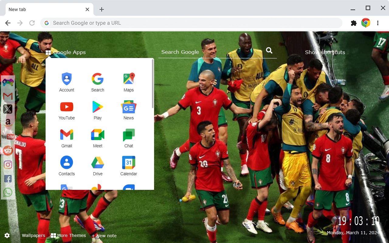 Portugal National Football Team Euro 2024 New Tab Extension chrome谷歌浏览器插件_扩展第1张截图