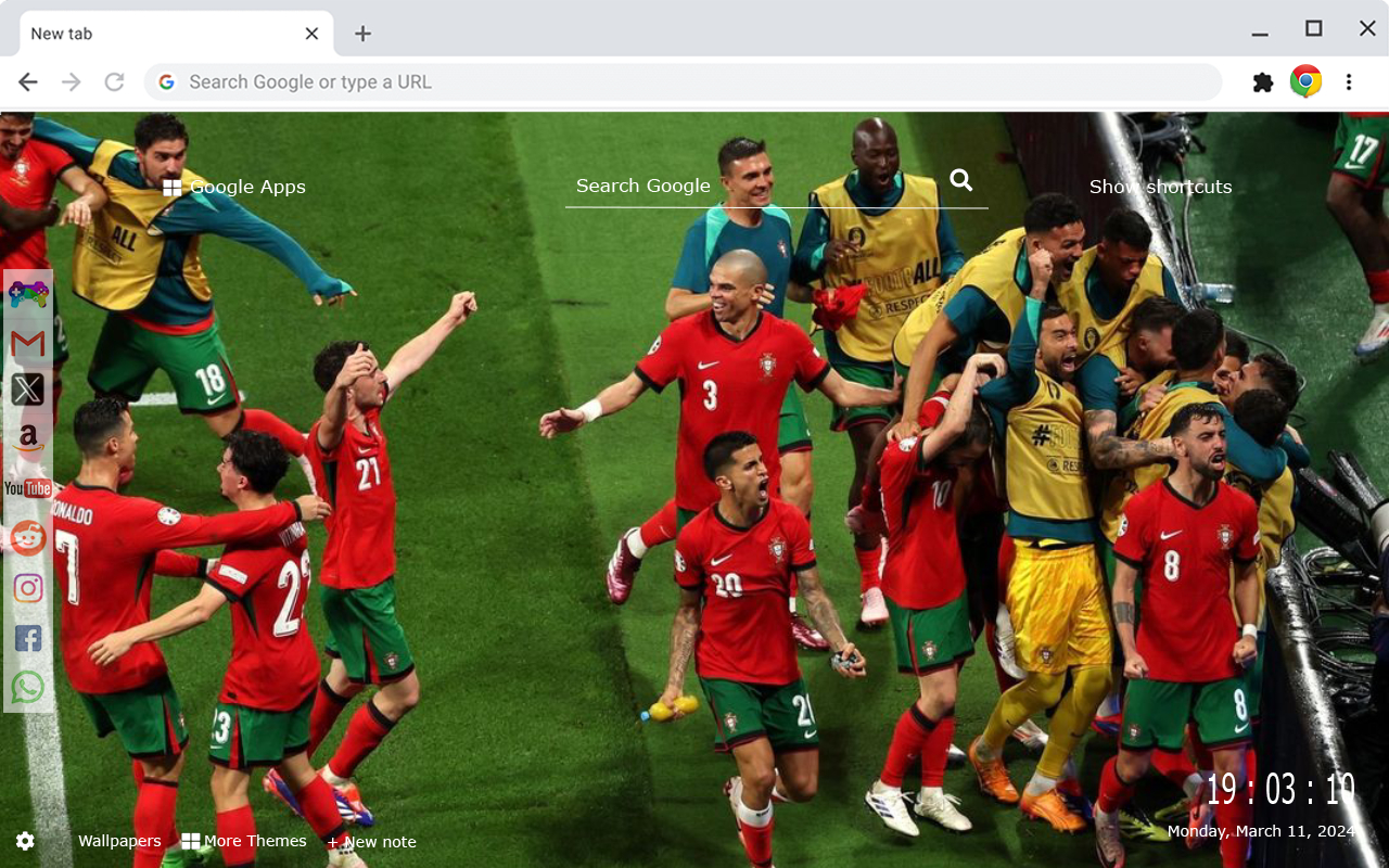 Portugal National Football Team Euro 2024 New Tab Extension chrome谷歌浏览器插件_扩展第4张截图