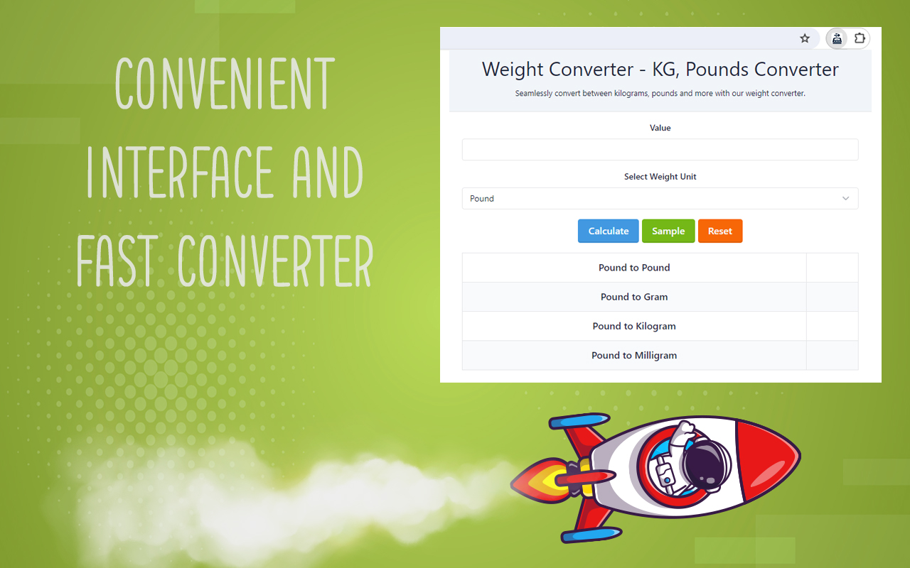 Weight Converter - KG, Pounds Converter chrome谷歌浏览器插件_扩展第1张截图