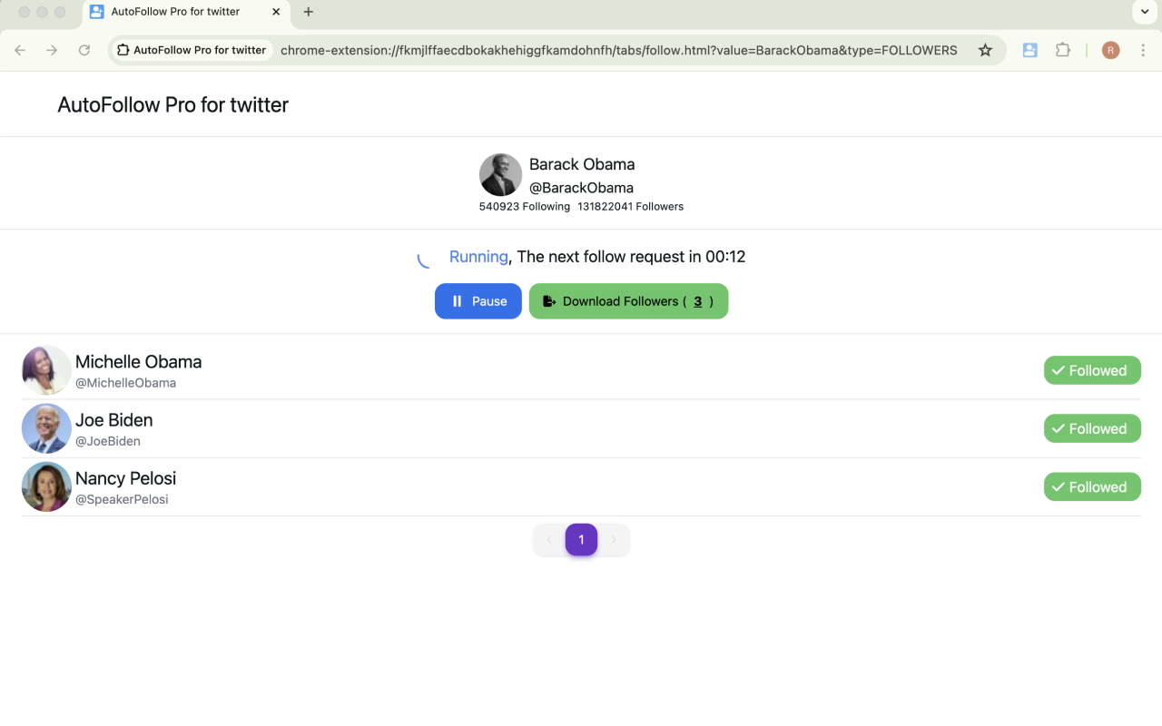 Twitter 自动关注 - 自动关注 / 取消关注 chrome谷歌浏览器插件_扩展第2张截图