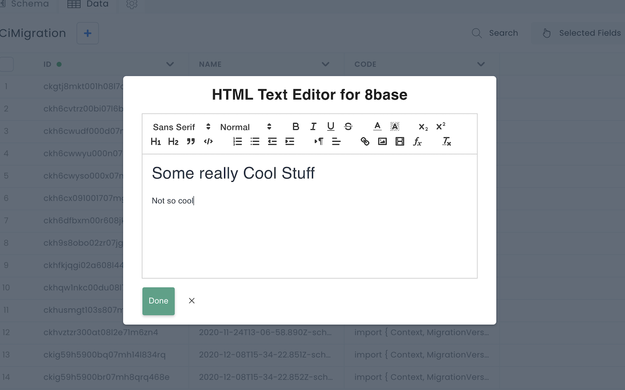 HTML Text Editor for 8base.com chrome谷歌浏览器插件_扩展第4张截图