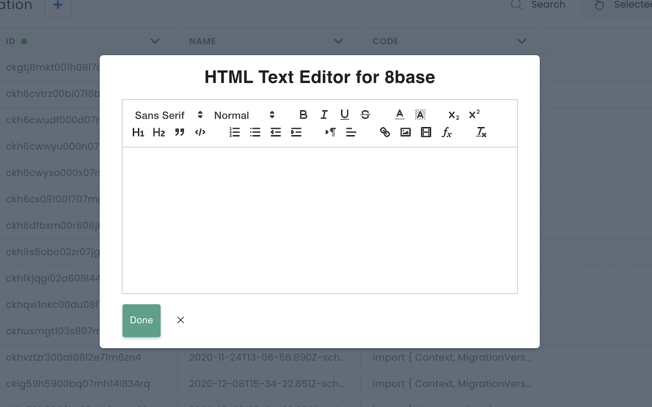 HTML Text Editor for 8base.com chrome谷歌浏览器插件_扩展第5张截图