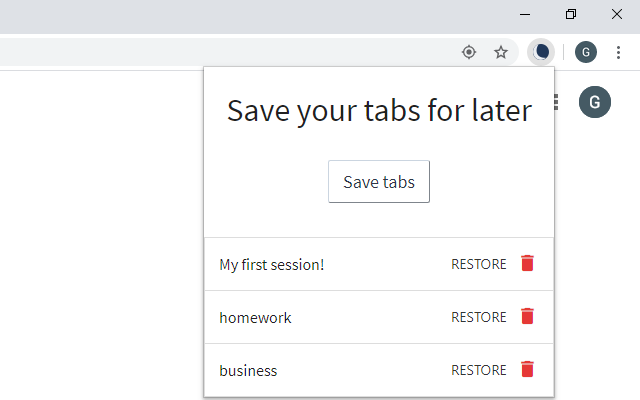 Tab saver chrome谷歌浏览器插件_扩展第3张截图