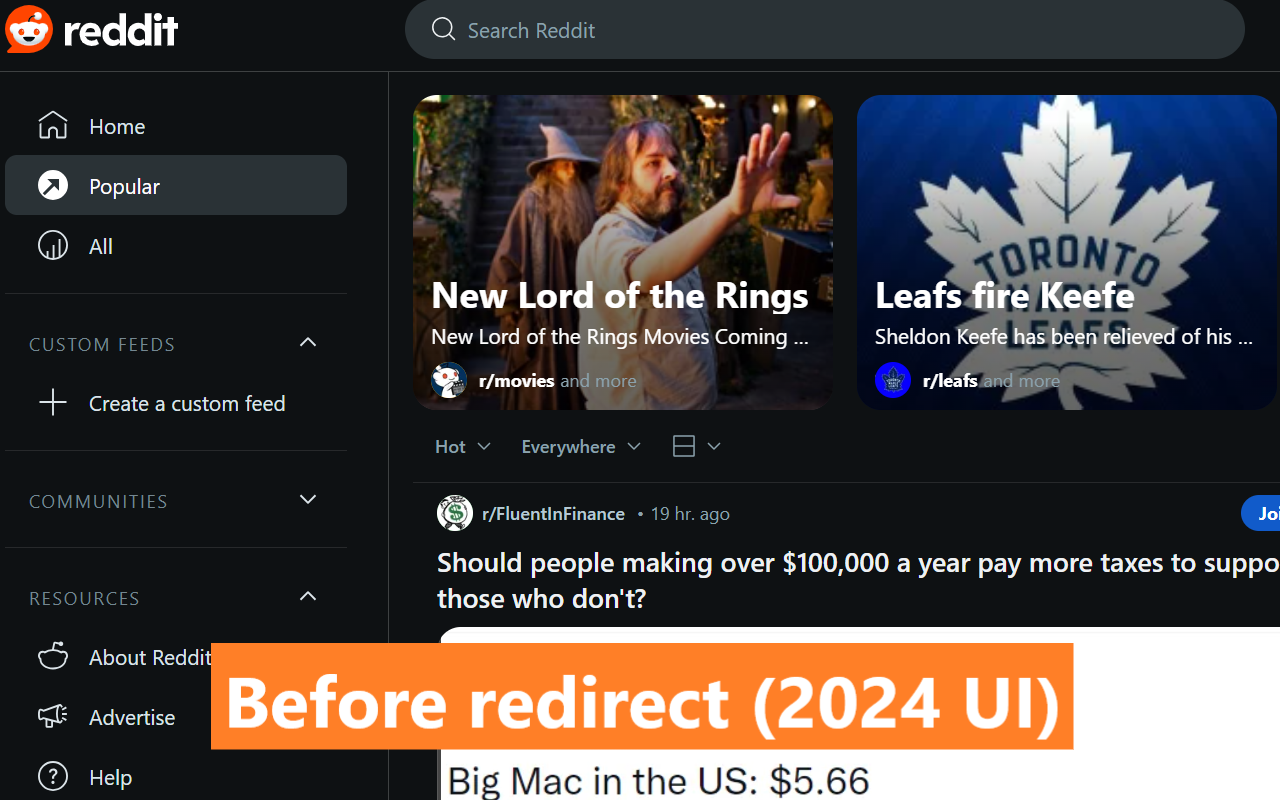 Reddit Redirect chrome谷歌浏览器插件_扩展第1张截图