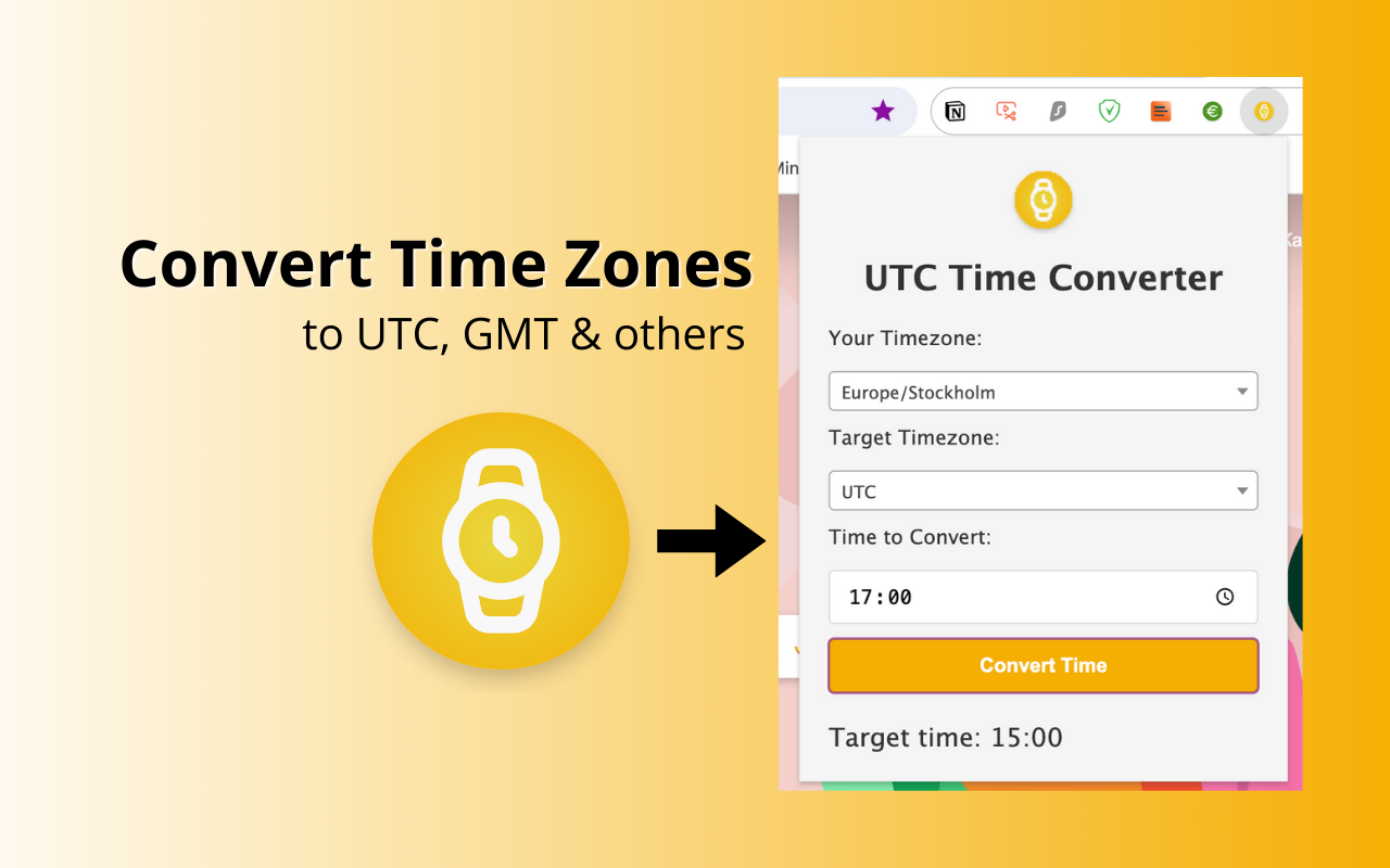 UTC 时间转换器 chrome谷歌浏览器插件_扩展第1张截图