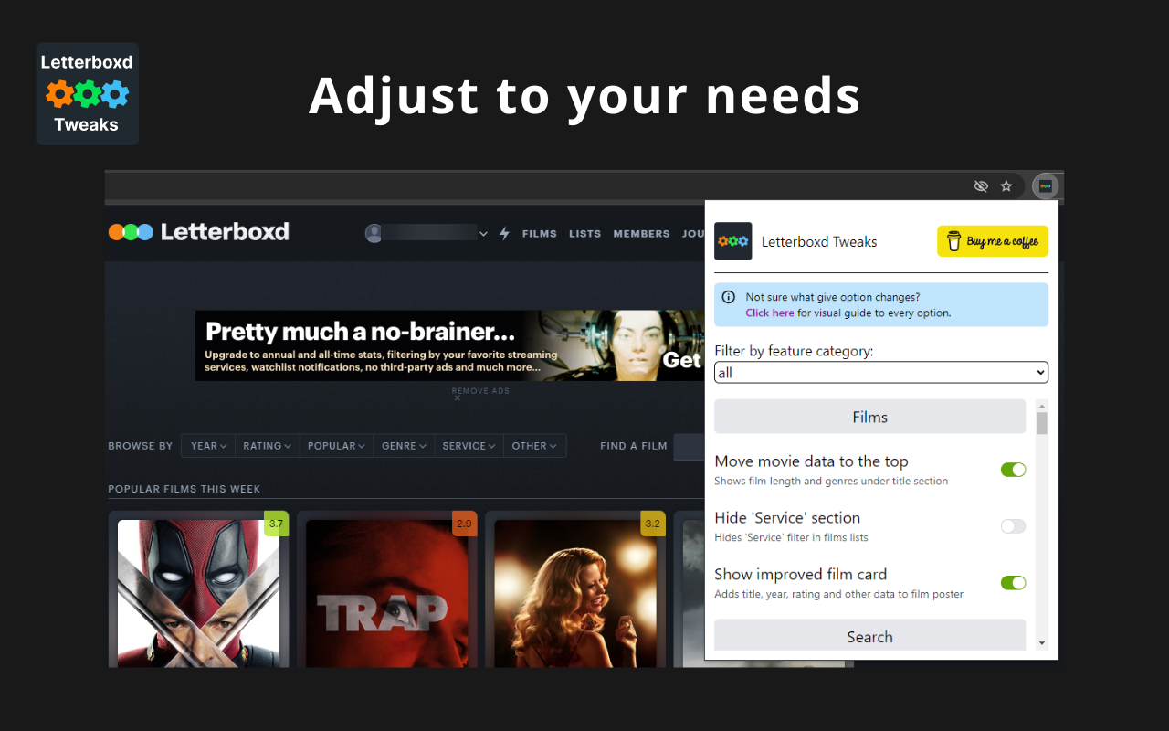 Letterboxd Tweaks chrome谷歌浏览器插件_扩展第2张截图