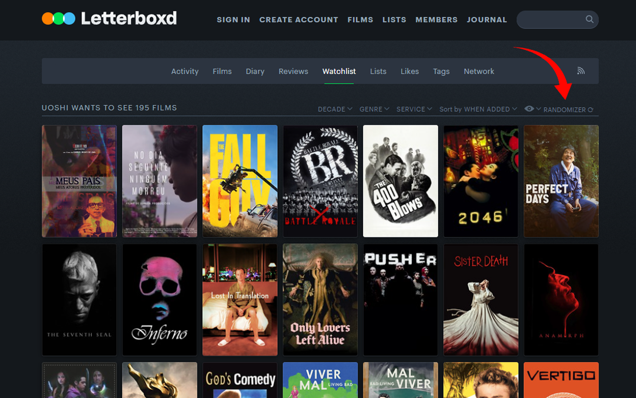 Letterboxd - Watchlist Randomizer chrome谷歌浏览器插件_扩展第1张截图