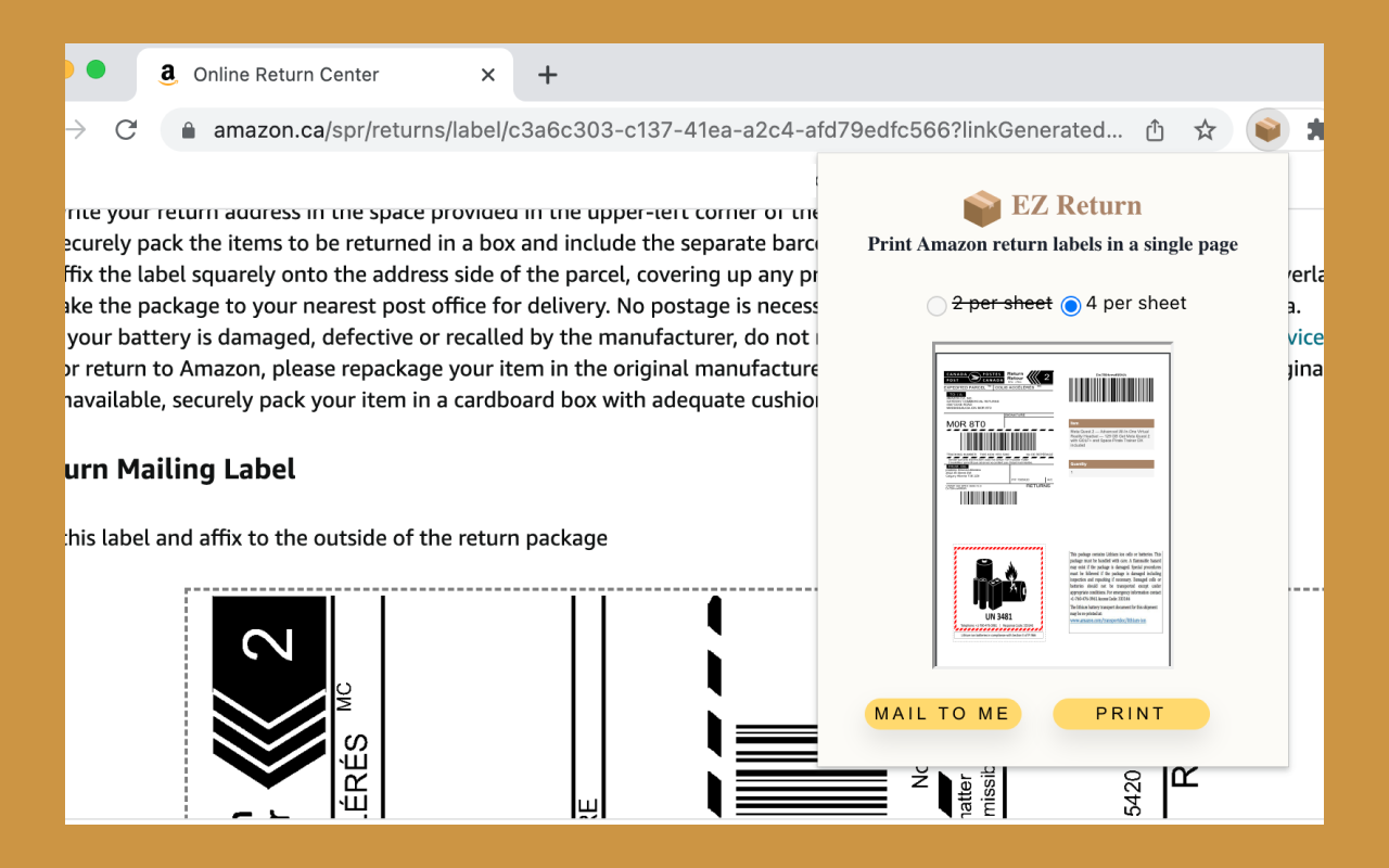 Easy Return Print chrome谷歌浏览器插件_扩展第1张截图