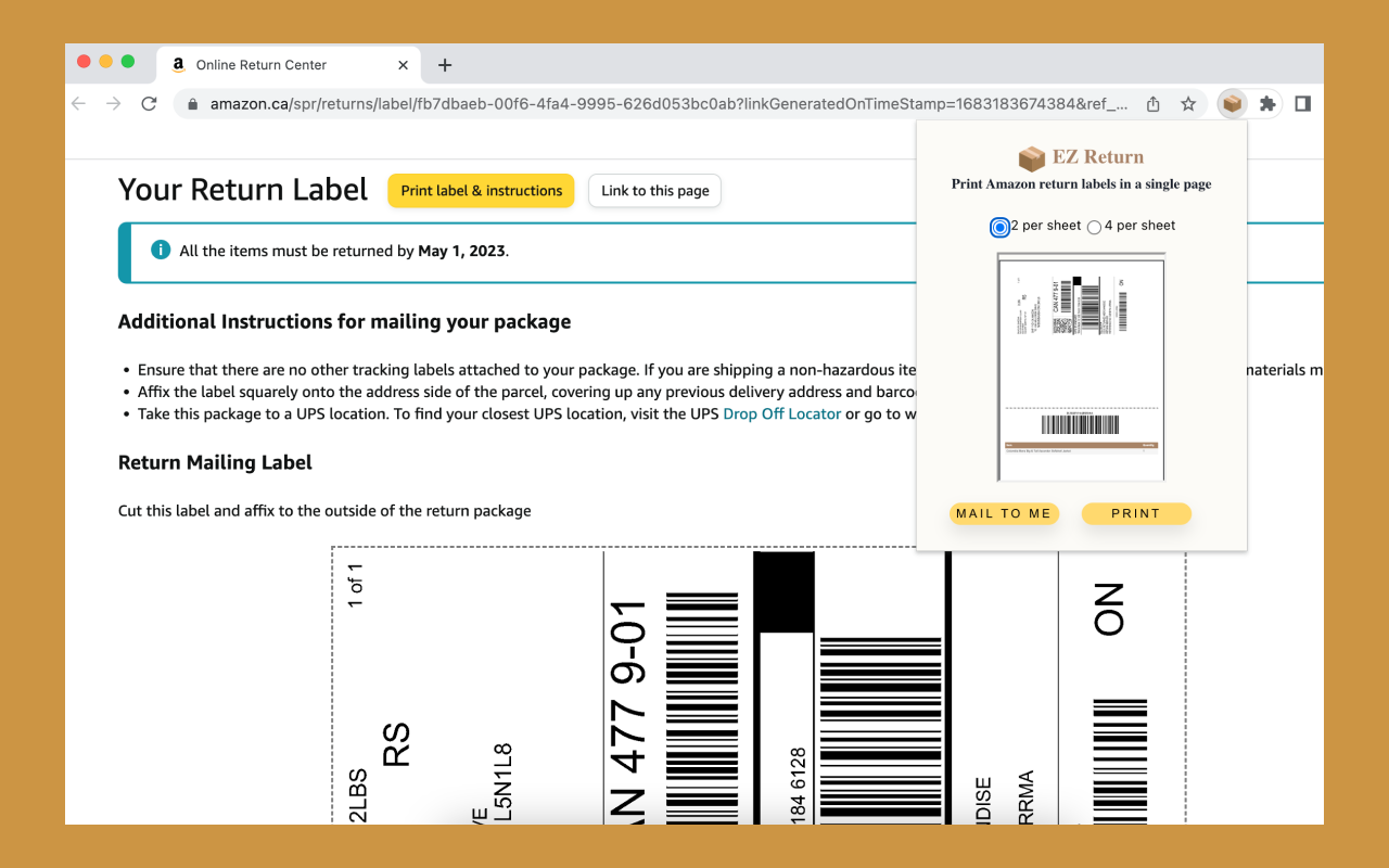 Easy Return Print chrome谷歌浏览器插件_扩展第2张截图