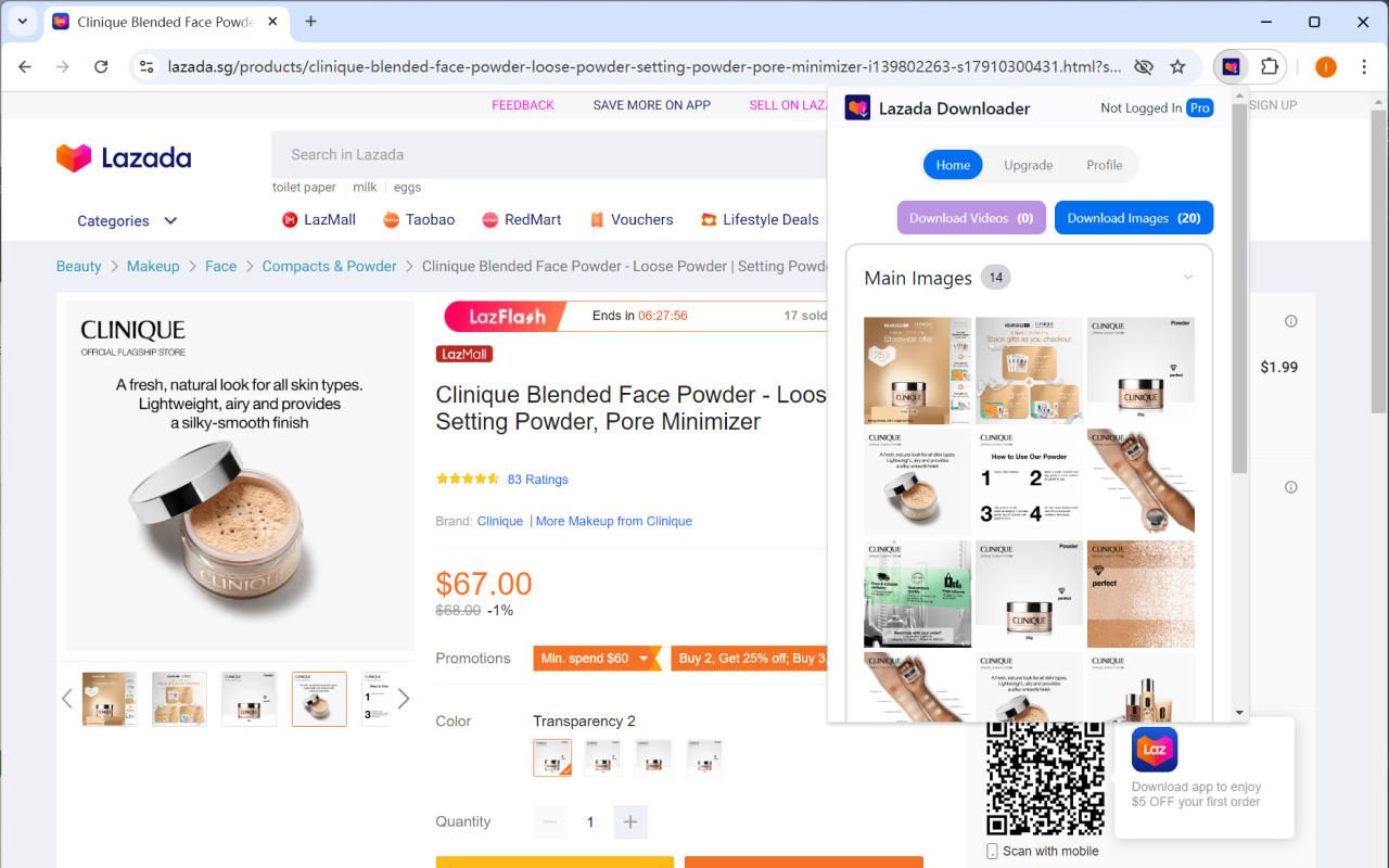 Lazada 图片下载器 chrome谷歌浏览器插件_扩展第1张截图