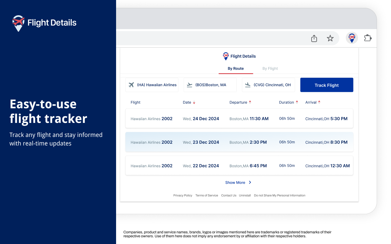 Flight Details chrome谷歌浏览器插件_扩展第1张截图