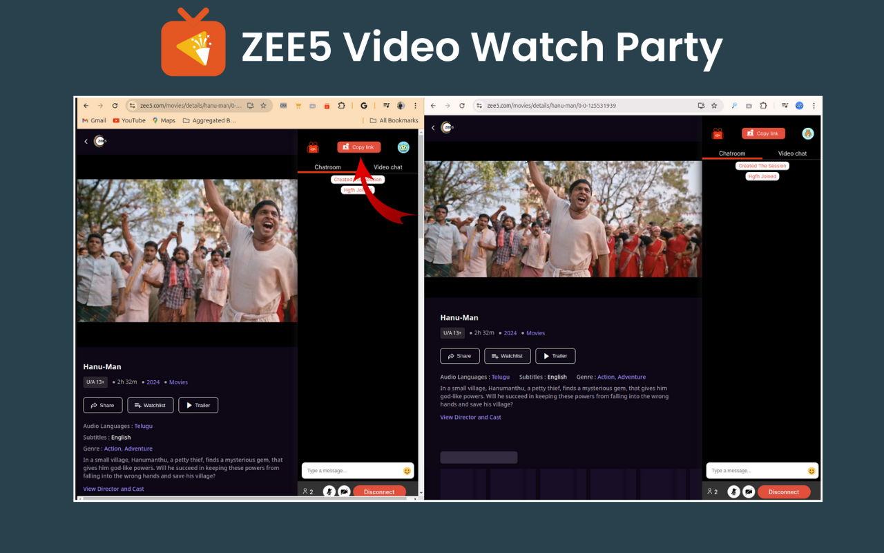 ZEE5 video watch party chrome谷歌浏览器插件_扩展第1张截图