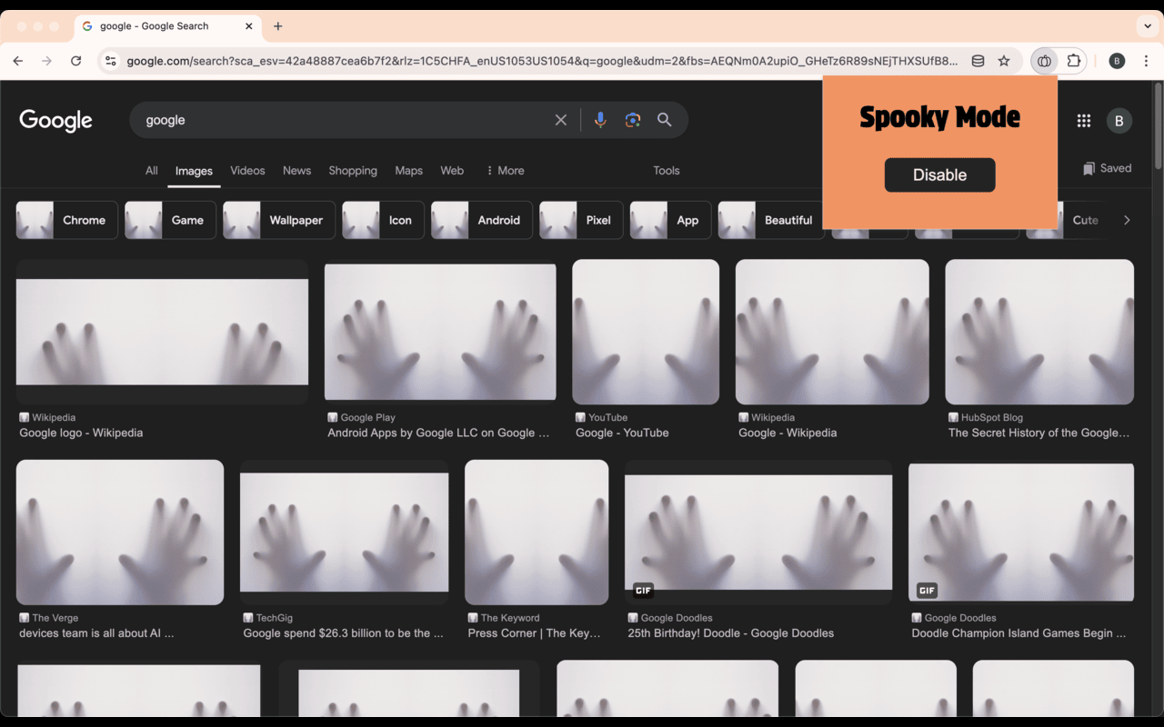 Spooky Mode chrome谷歌浏览器插件_扩展第2张截图