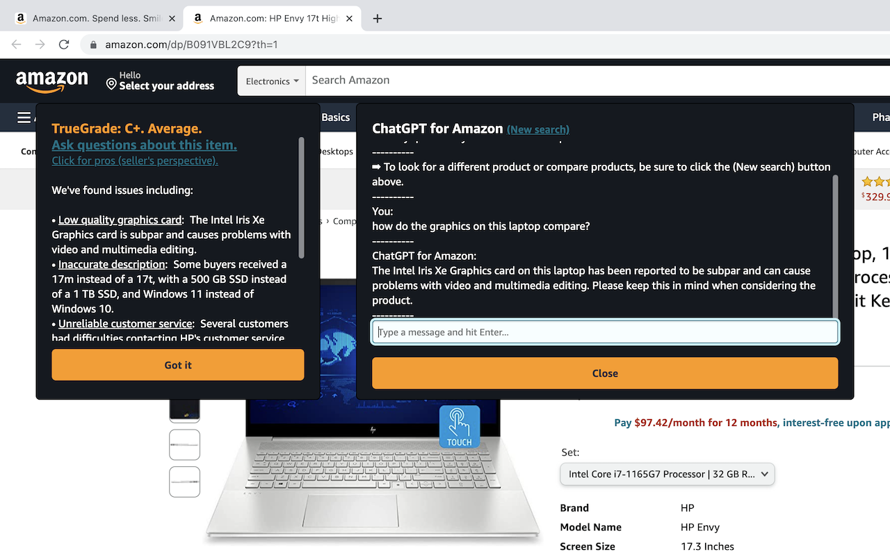 ChatGPT for Amazon chrome谷歌浏览器插件_扩展第1张截图